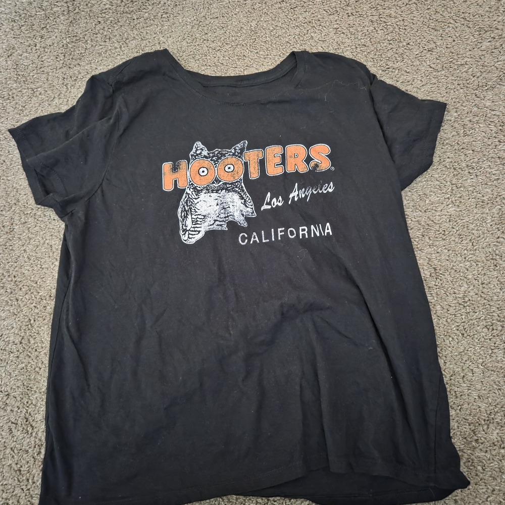 Gildan Black Tee with Orange and White Print